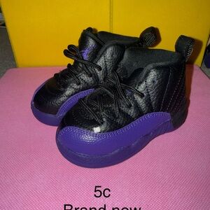 Nike Kids Black and Purple Sneakers